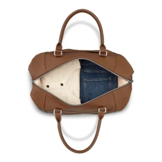 Maleta de fin de semana clásica de piel