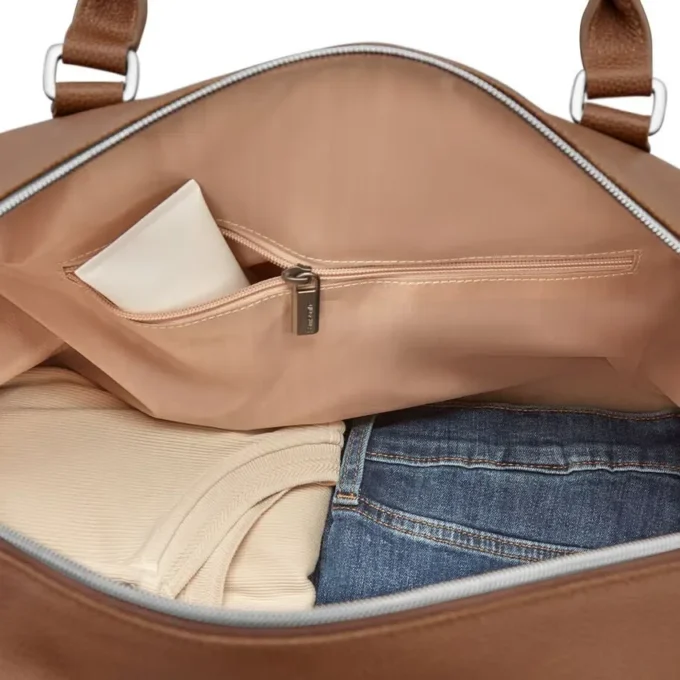 Maleta de fin de semana clásica de piel