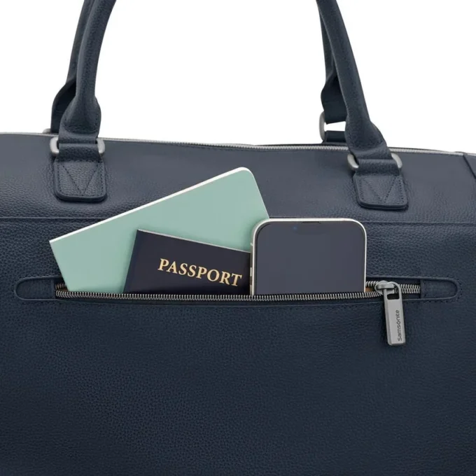 Maleta de fin de semana clásica de piel